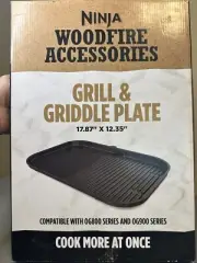 Ninja Woodfire 1/2 Grill 1/2 Griddle Combo Plate Compatabile With OG800 & OG900