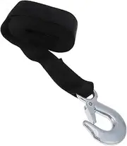 FELTECHELECTR Winch Belt Trailer Winch Strap with Hook Hand Winch Skull Car Decal Winch Rope Marine Winch Strap with Hook Steel Black