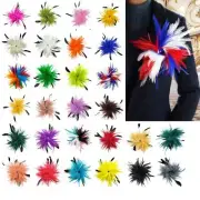 Adjustable Feathers Corsage Brooch for Wedding Prom Craft Hat Decoration Diy