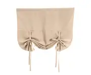 Solid Color Bowknot Sun Shade Window Home Decor Valance Drape Short Curtain-Beige