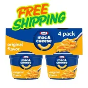 Kraft Original Mac & Cheese Macaroni and Cheese Dinner, 4 ct Pack, 2.05 oz Cups