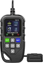 OBD Ii Scanner, Car Engine Fault Code Reader Battery Tester Can Diag Tic Scan Tool for 12V Gasoline Vehicles, Black Black