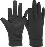 [EVTSCAN] Antiskid Spring Summer Cycling Fishing Gloves Black L Size for Sport