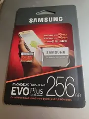 Samsung EVO+ 256GB UHS-I microSDXC U3 Memory Card with Adapter