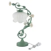 OUKANING Desk Lamp w/ White Bent Glass Shade 20.5" 1-Light Metal Plug-In Green