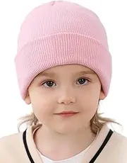 [iEasey] Double Knit Baby Winter Beanie Cap Soft Cosy Daily Cuffed Winter Warm Hat for Toddler Girl Boys Cold Weather Skull Cap Stretchy Kids Warm Cap Toddlers Ski Snow Hat