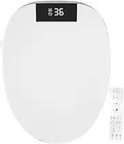 Electronic Bidet Toilet Seat, Heated Smart Toilet Seat with Wireless Remote Control, Instant Warm Water & Dryer, Feminine & Front Rear Wash, Self-Clean Nozzle, Slow Close Lid (White)