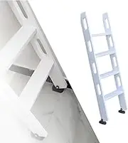 5 Step Bunk Bed Ladder, High Loft Bed Ladder Replacement with Hook Bracket and Non-Slip Feet, 300kg Load Capacity(4-Steps-125cm)