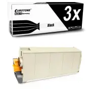 3x Eurotone Cartridge, Black for OKI C-7550-N C-7350-DTN C-7350-DN