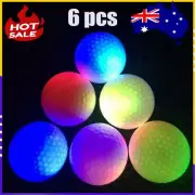 AUS LED Light up Golf Balls, Glow in the Dark Night Golf Balls Multi Colors 6pcs