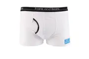 Mens Boxer Briefs Cotton Trunks White Underwear Frank and Beans