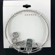 LC Lauren Conrad Bracelet Silver-Tone All You Need Is Love Charm Bangle