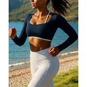 Women's Running Top Running Shirt Slim Long Sleeve Tee Tshirt Breathable Quick Dry Lightweight Tennis Golf Running Sportswear Activewear Solid Colored Black Na
