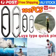 100xStainless Steel Fishing Link Clips Lock Snaps Quick Lure Change Connector NJ