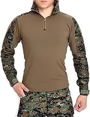 ATAIRSOFT Men's BDU Combat Long Sleeve Camouflage Shirt with Elbow Protection for Military Army Airsoft AOR2