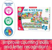 Puzzle Doubles Giant Abc & 123 Trains Floor