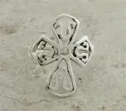 PRETTY .925 STERLING SILVER FILIGREE CROSS RING size 7 style# r1806