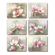 Country Kitchen Magnolias Cinnamon Cork Backed Placemats Set 6
