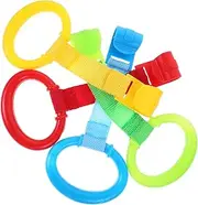 ASAKKURA 8pcs Tiny Crib Pull Ring Safety Stand Ring Tiny Bed Ring Walking Assistant Tiny Supply Small Stand Ring Handle Stands Ring Stand up Pull Rings Bed Hand Rings Crib Rings Tiny Rings