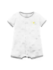 NWT Carter’s 24 Months "Bright Little One" White Cloud Neutral Snap-Up Romper