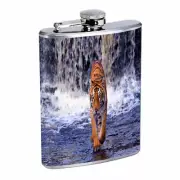 Tiger Waterfall Em1 Flask 8oz Stainless Steel Hip Drinking Whiskey