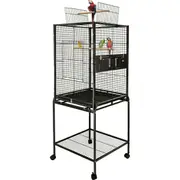 Taily 145cm Large Bird Cage Stand-Alone Aviary Budgie Cages Perch Castor Wheels