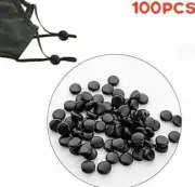 100pcs Black Round Elastic Rope Cord Locks End