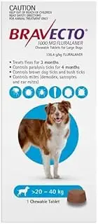 Bravecto for Large Dogs 20-40kg Blue 1 Chew