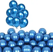 Metallic/Chrome Silver Balloons Garland Kit, Different Sizes, 12 Inch Party Latex Balloons for Birthday, Graduation, Wedding, Holiday Decoration (Blue)