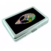 Technicolor Alien Em2 Silver Metal Cigarette Case RFID Protection Wallet