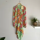 BNWT Sabo Skirt Size AU 14/US 10 Bright Floral Summer Amalia Cut Out Dress