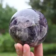 Natural Dream Amethyst Carved Ball Reiki Crystal Sphere Christmas gift XQ2897