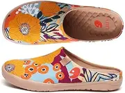 [UIN] Women's Slipper Travel Art Painted Shoes Wide Toe Casual Household Slip On Mules Malaga