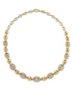 Bloomingdale's Fine Collection Diamond Pave Mariner Link Necklace in 14K Yellow Gold, 3.1 tcw