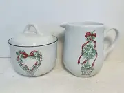 Corelle Red Ribbon Calaway Sugar & Creamer New In Box