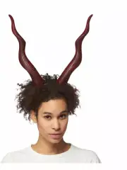 Adults Superlite Long Wavy Red Devil Horns Unisex Halloween Costume Accessory
