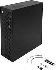 MATX PC Case, Small Computer Case with USB2.0 Interface, Dual Cooling Fans, Support SSD HDD, Stand Up or Down Design for Gaming, Top Cover CPU Cooler Intake