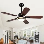 42 Inch Wood Ceiling Fans with Lights Remote Control,5 Blades Quiet Reversibl...