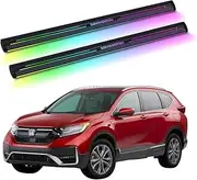 MOMOAU Auto Retractable Electric Running Boards Compatible with 2013-2017 Honda CR-V - 2-Pack Aluminum Alloy Side Steps with Multi-Color LED Lights, True Flush Mount