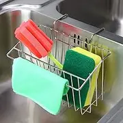 Sponge Holder, Sink Caddy Kitchen Brush Soap Dishwashing Liquid Drainer Rack - Stainless Steel