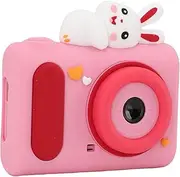 40MP Digital Camera, 1080P HD Dual Lens Vlogging Camera, Autofocus Compact Point and Shoot Cameras for Photography, with 2 Inch Screen, Cartoon Bunny Silicone Cover (Pink)