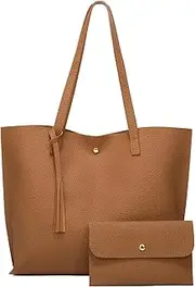 [Hnonoxy] Handbag Women Large Ladies Handbag Shopper Large Shoulder Bag PU Leather Large Capacity Laptop Carrying Bag Ladies Shoulder Bag For Work, School, Shopping, With A Ladies Purse