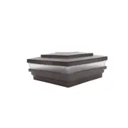 5.625" Sq. Cape May Solar LED Lighted Vinyl Post Cap - Antique Brown
