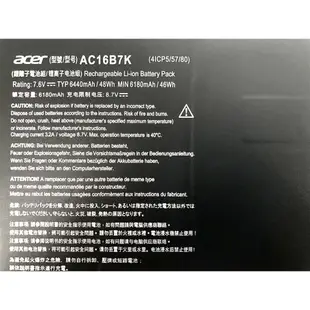 ACER AC16B7K 原廠電池 Chromebook 15 CB515 CB515-1H CB5 (9.2折)