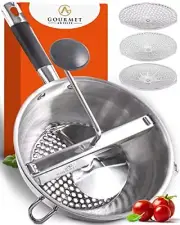 FOOD MILL Stainless Steel with 3 Grinding Discs GOURMET ARTISTE