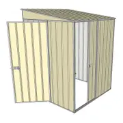 Build-a-Shed 1.5 x 1.5 x 2m Single Hinged Side Door Skillion Shed - Cream