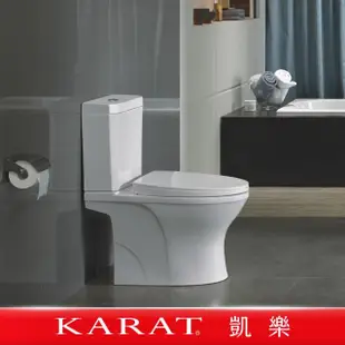 【KARAT 凱樂】潔瑤大管道虹吸式分體馬桶+Simple+瞬熱式KW-206免治馬桶蓋