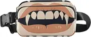 [XYMZR] Cool Lip Teeth Fanny Pack Hip Bag Belt Bag for Women Man Fashion Waist Pack Water-repellent Crossbody Bag for Halloween Costumes Running Hiking Jogging Travel Sport, Multi-colored, one size