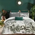 Duvet Cover Set King Size, Tropical Jungle Pattern Duvet Cover with