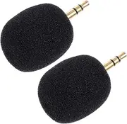 GOOHOCHY Mini Microphone for Phone Camera 2pcs Wireless Microphone Set Windscreen for Noise Reduction Black Portable Easy to Use